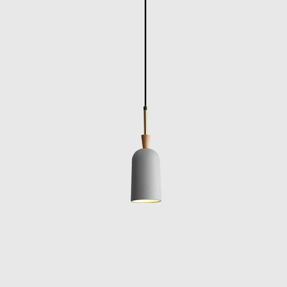 Colorful Macaron Pendant Light With Metal Shade - Industrial Hanging Lamp Grey / 4’