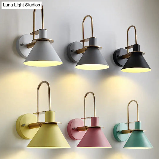 Colorful Macaroon Style Wall Mount Sconce Light For Hotel Bedrooms