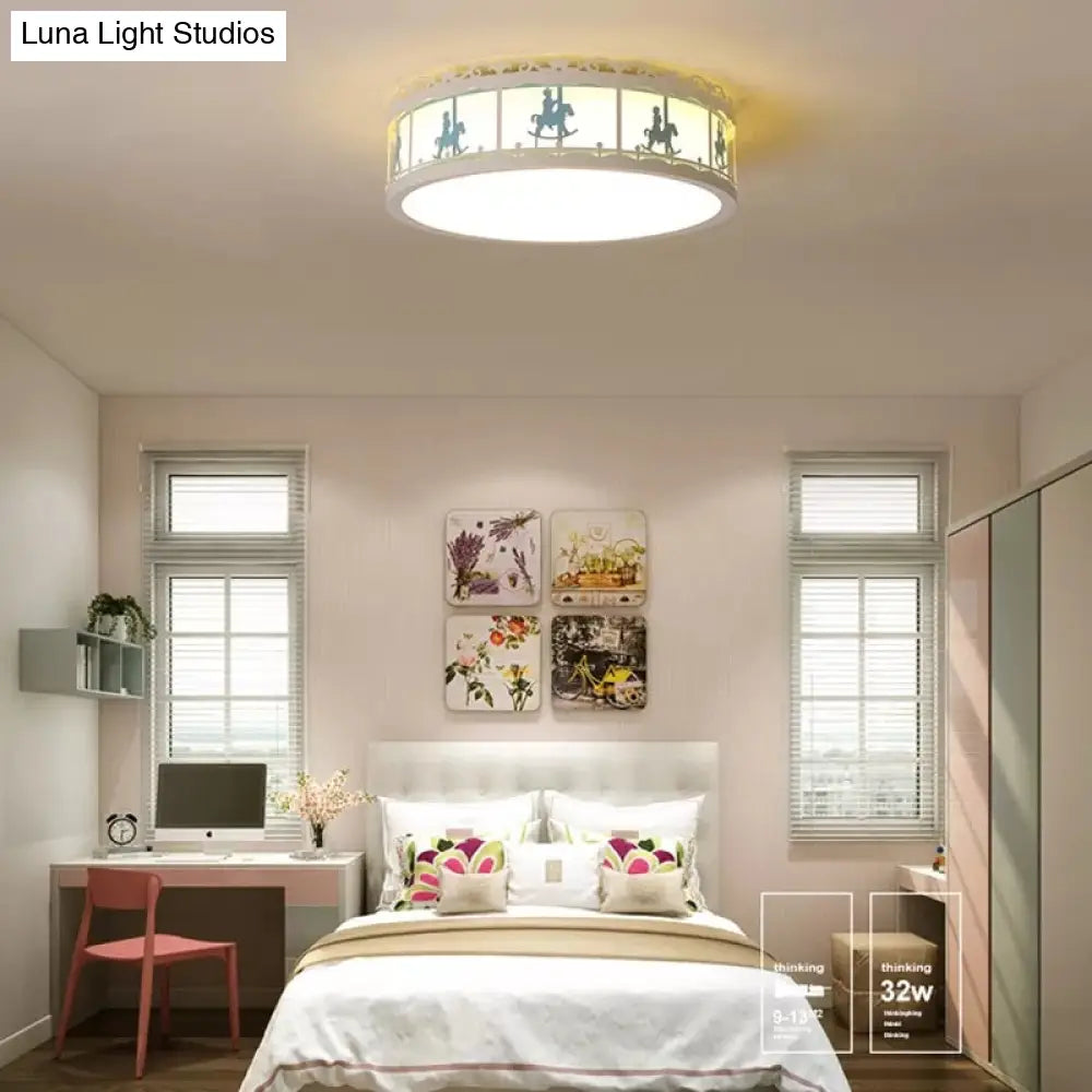 Colorful Round Ceiling Light For Kindergarten With Acrylic Flush Mount