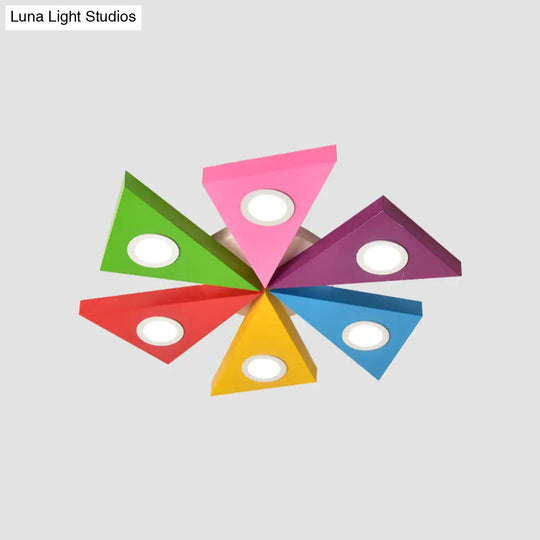 Colorful Windmill Led Ceiling Light For Kids’ Room - Acrylic Flushmount Fixture