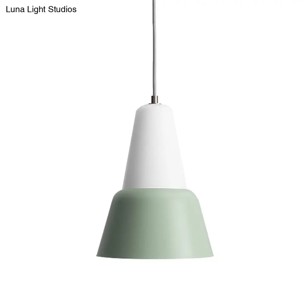 Cone Hanging Light Fixture - Macaron Metal Pendant Ceiling (1 Head 6.5’/10.5’ Height)