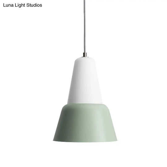 Cone Hanging Light Fixture - Macaron Metal Pendant Ceiling (1 Head 6.5’/10.5’ Height)