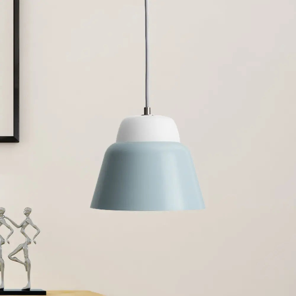 Cone Hanging Light Fixture - Macaron Metal Pendant Ceiling (1 Head 6.5’/10.5’ Height)