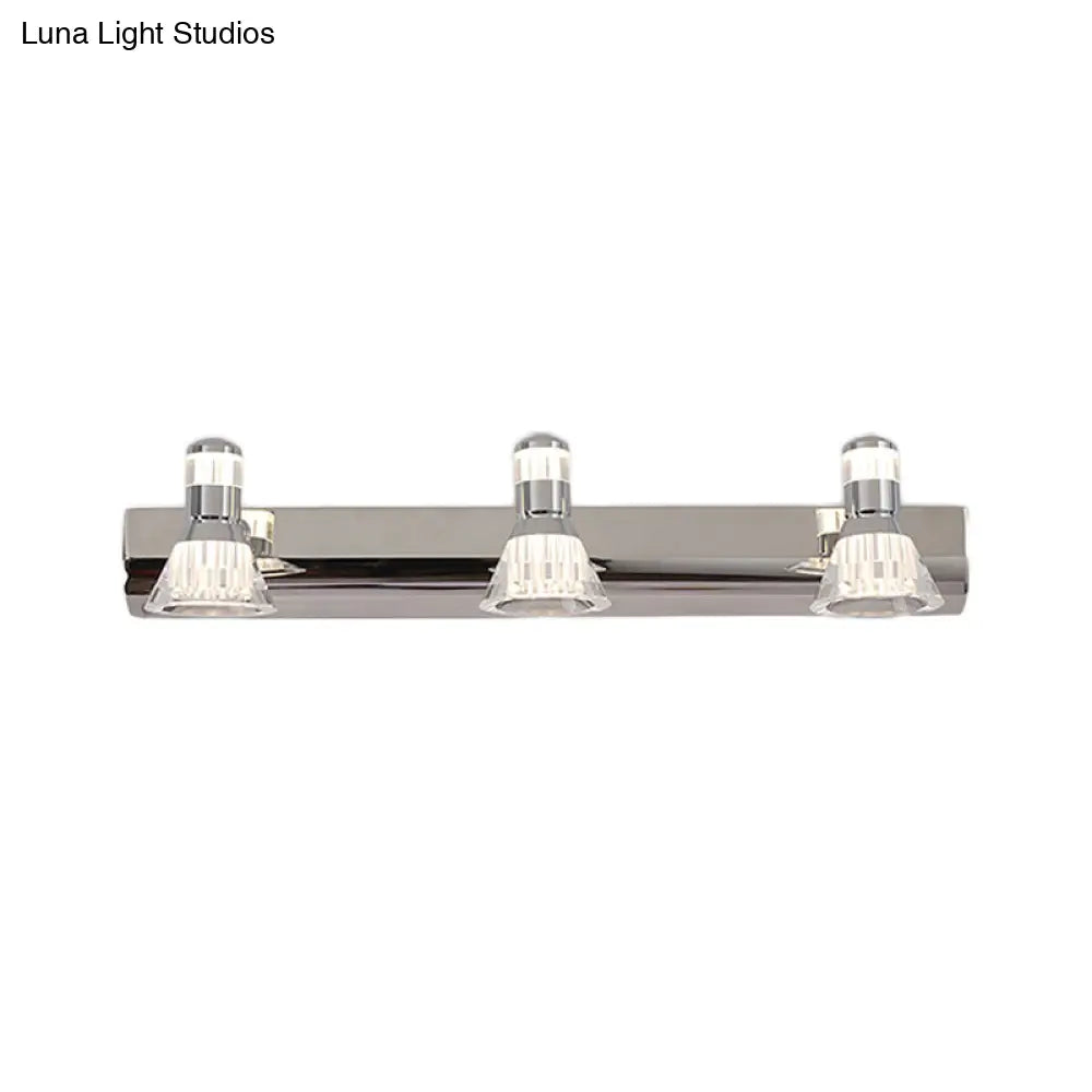 Conic Sconce Light - Contemporary Style Aluminum Vanity Lighting With 2/3/4 Warm/White Lights For