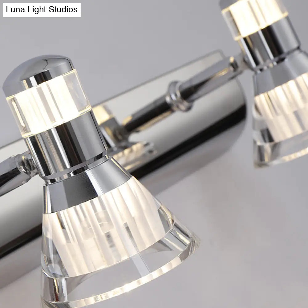 Conic Sconce Light - Contemporary Style Aluminum Vanity Lighting With 2/3/4 Warm/White Lights For