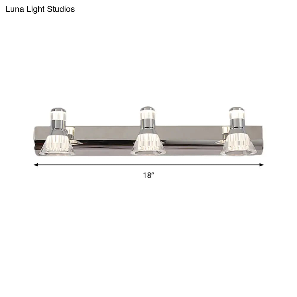 Conic Sconce Light - Contemporary Style Aluminum Vanity Lighting With 2/3/4 Warm/White Lights For