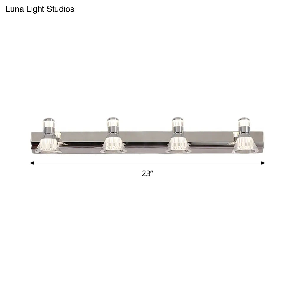 Conic Sconce Light - Contemporary Style Aluminum Vanity Lighting With 2/3/4 Warm/White Lights For