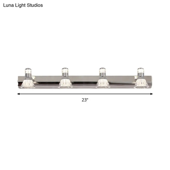 Conic Sconce Light - Contemporary Style Aluminum Vanity Lighting With 2/3/4 Warm/White Lights For