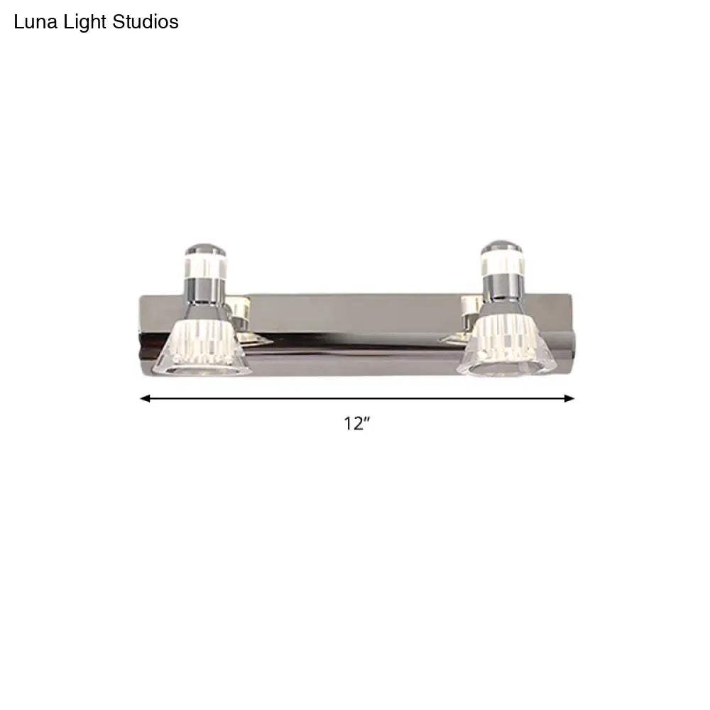 Conic Sconce Light - Contemporary Style Aluminum Vanity Lighting With 2/3/4 Warm/White Lights For