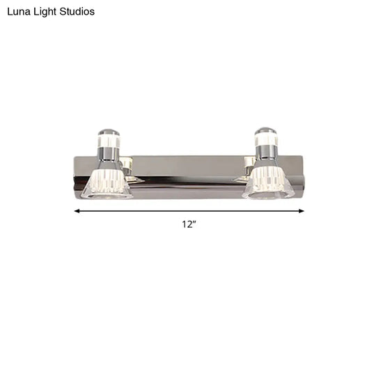 Conic Sconce Light - Contemporary Style Aluminum Vanity Lighting With 2/3/4 Warm/White Lights For