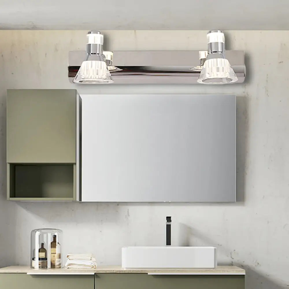 Conic Sconce Light - Contemporary Style Aluminum Vanity Lighting With 2/3/4 Warm/White Lights For