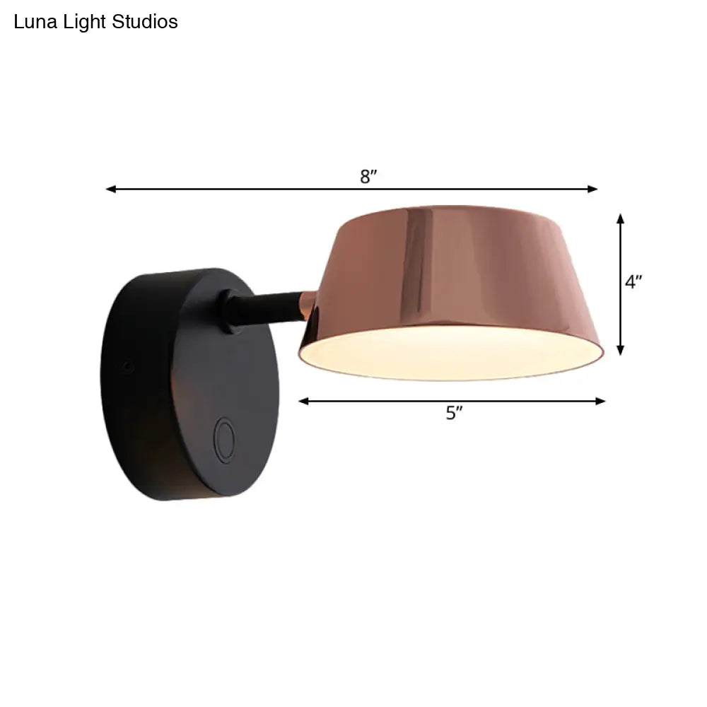 Conical Copper Led Sconce Light Fixture For Modern Living Rooms