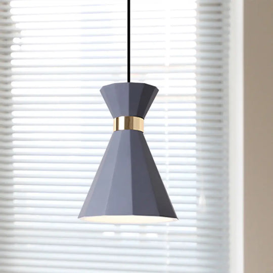 Conical Nordic Style Bedside Pendant Light - 1 Adjustable Cord Metal & Resin Construction Available