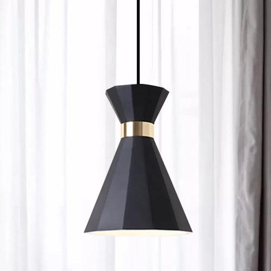 Conical Nordic Style Bedside Pendant Light - 1 Adjustable Cord Metal & Resin Construction Available