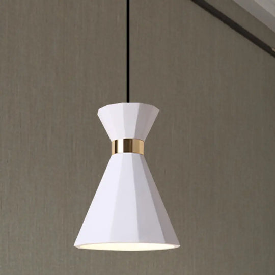 Conical Nordic Style Bedside Pendant Light - 1 Adjustable Cord Metal & Resin Construction Available