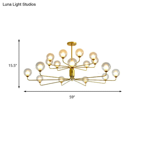 Contemporary 2-Tier Ball Clear Glass Chandelier - Elegant Radial Design With 8/12/18 Lights