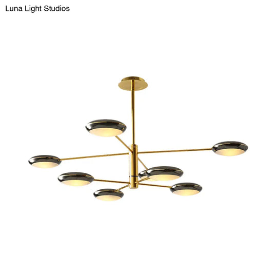 Contemporary 2-Tier Gold/Black Starburst Chandelier - Led Ceiling Lamp 6/8 Lights