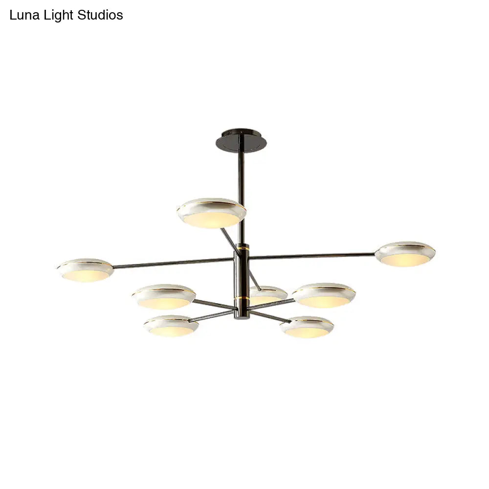 Contemporary 2-Tier Gold/Black Starburst Chandelier - Led Ceiling Lamp 6/8 Lights