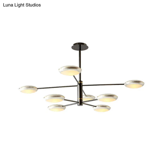 Contemporary 2-Tier Gold/Black Starburst Chandelier - Led Ceiling Lamp 6/8 Lights