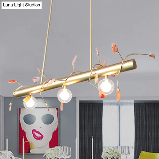 Contemporary 3-Light Ceiling Pendant With Vibrant Colored Glass Shade