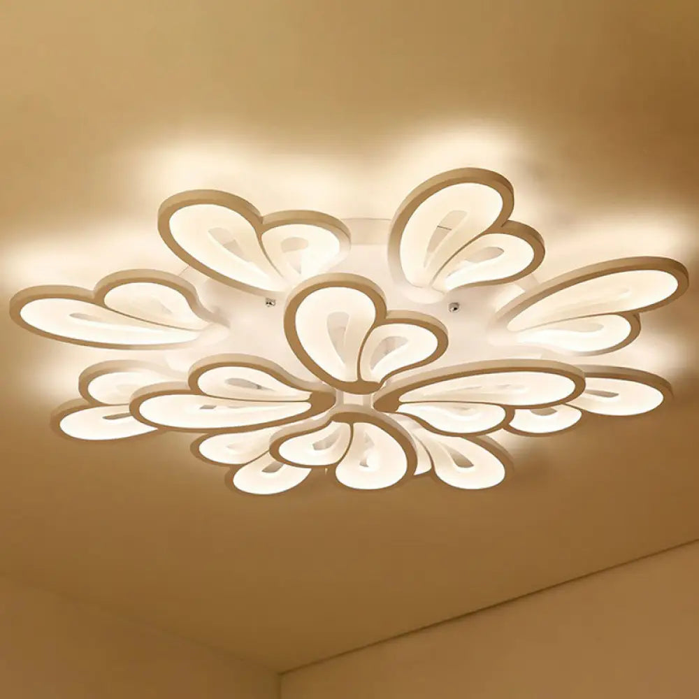 Contemporary Acrylic Butterfly Flush Mount Led Ceiling Light In White 12 / Warm