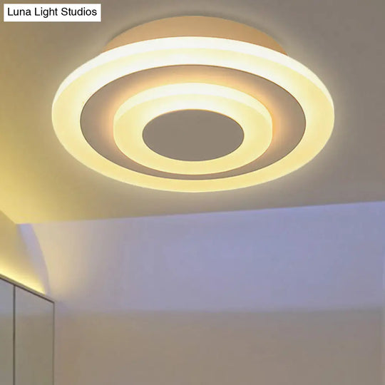 Contemporary Acrylic Ceiling Lamp - Ideal For Living Room And Hallway White /