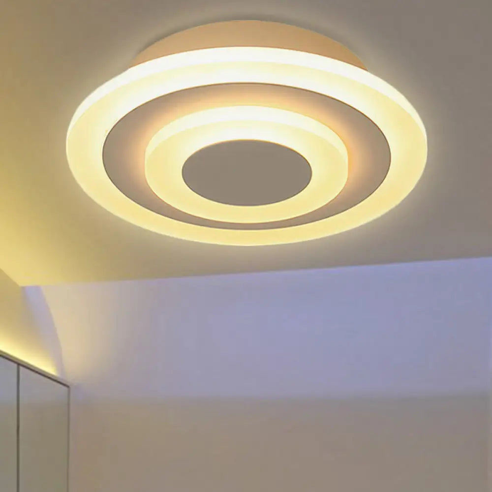 Contemporary Acrylic Ceiling Lamp - Ideal For Living Room And Hallway White /