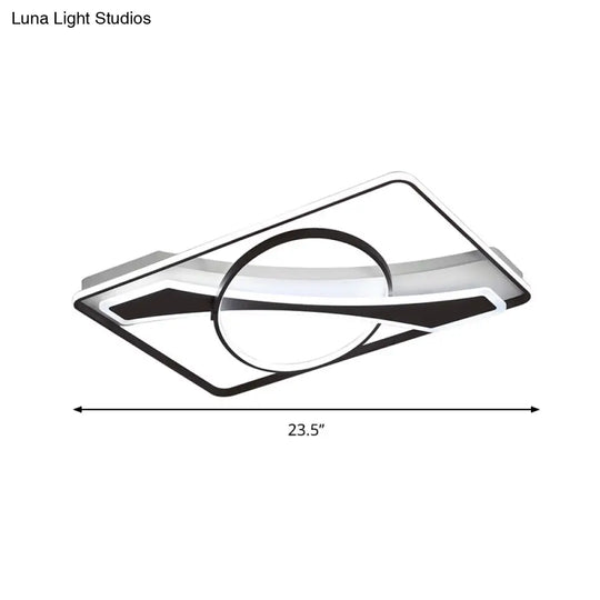 Contemporary Acrylic Ceiling Light: Led Flush Mount Lamp In Warm/White Light Square/Rectangular