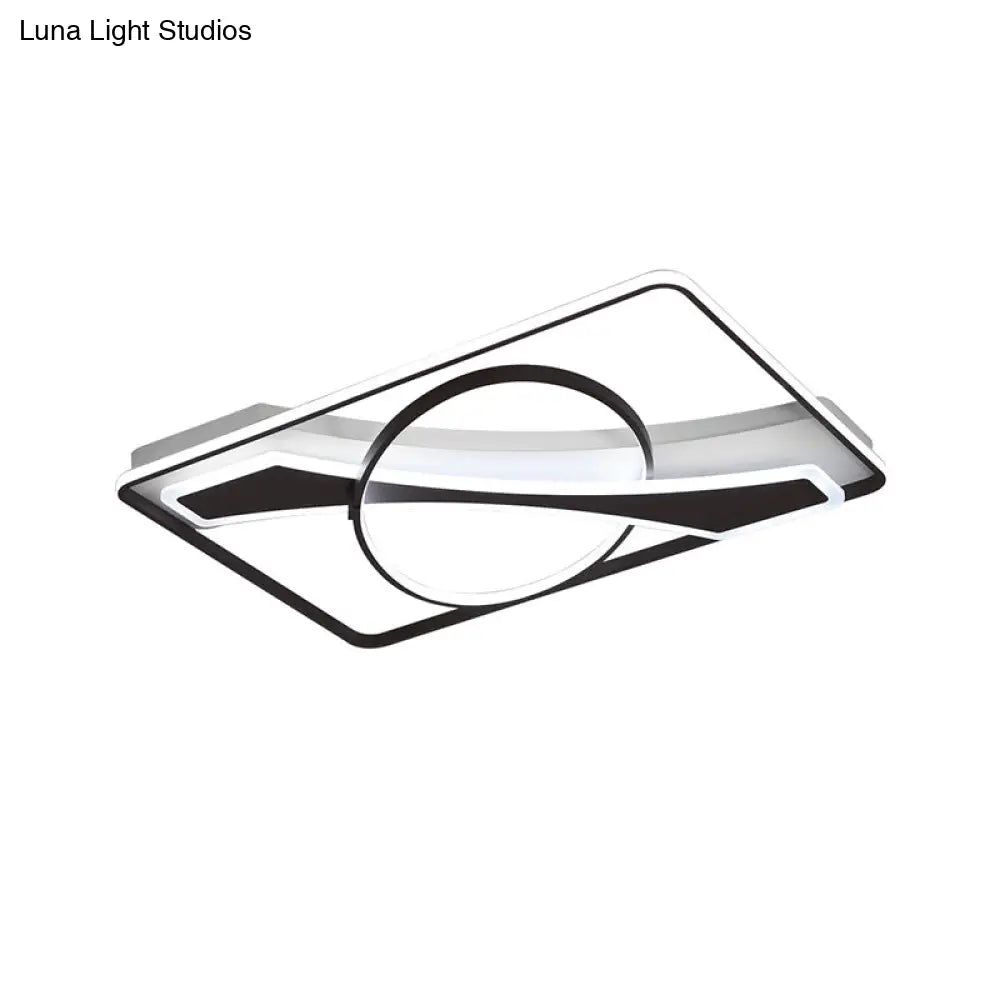 Contemporary Acrylic Ceiling Light: Led Flush Mount Lamp In Warm/White Light Square/Rectangular