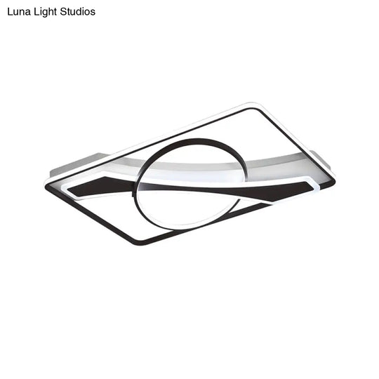 Contemporary Acrylic Ceiling Light: Led Flush Mount Lamp In Warm/White Light Square/Rectangular