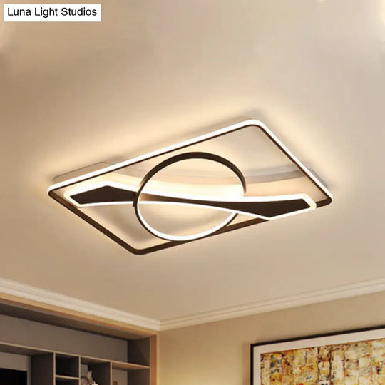 Contemporary Acrylic Ceiling Light: Led Flush Mount Lamp In Warm/White Light Square/Rectangular