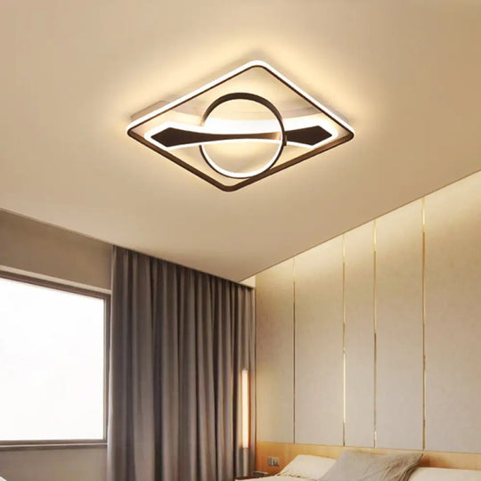 Contemporary Acrylic Ceiling Light: Led Flush Mount Lamp In Warm/White Light Square/Rectangular