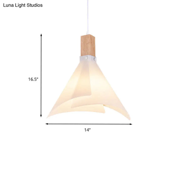 Contemporary Creative Cone Ceiling Lamp - Acrylic Pendant Light For Living Room With 1-Bulb White