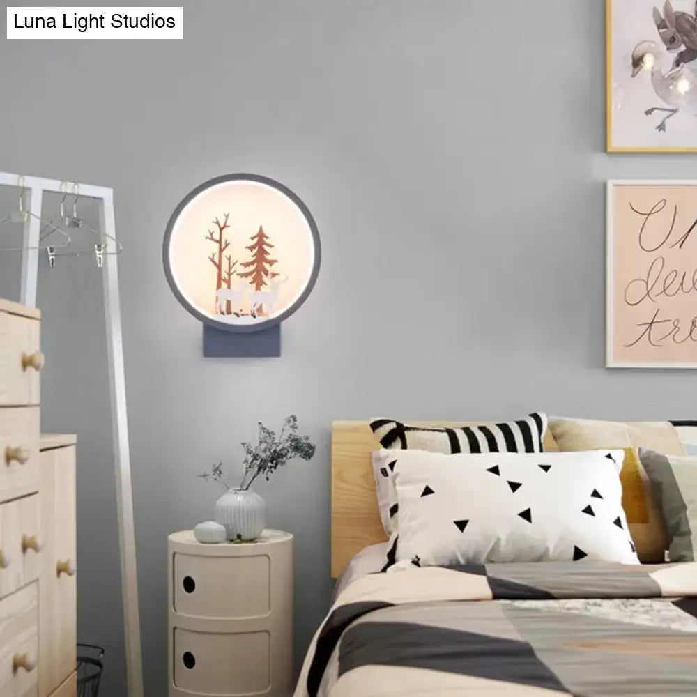 Contemporary Acrylic Deer Wall Sconce For Childs Bedroom