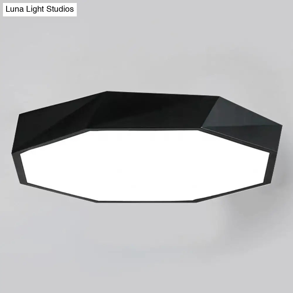Contemporary Acrylic Flush Mount Ceiling Light For Bedroom - Faceted Chandelier Black / 16.5