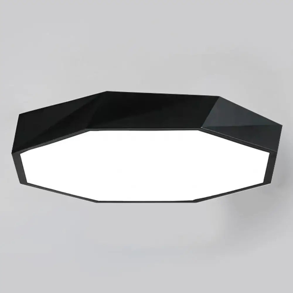 Contemporary Acrylic Flush Mount Ceiling Light For Bedroom - Faceted Chandelier Black / 16.5’