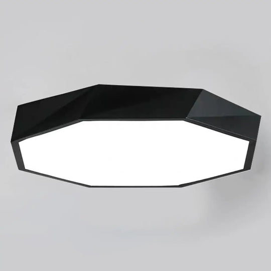 Contemporary Acrylic Flush Mount Ceiling Light For Bedroom - Faceted Chandelier Black / 16.5’