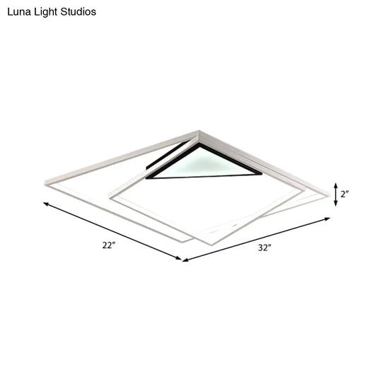 Contemporary Acrylic Flush Mount Ceiling Light In White - Ideal For Bedrooms