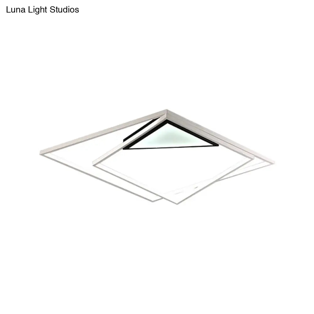 Contemporary Acrylic Flush Mount Ceiling Light In White - Ideal For Bedrooms