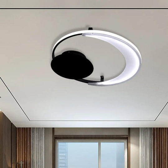 Contemporary Acrylic Flushmount Ceiling Light In Black - 3 Sizes Available / 12.5’