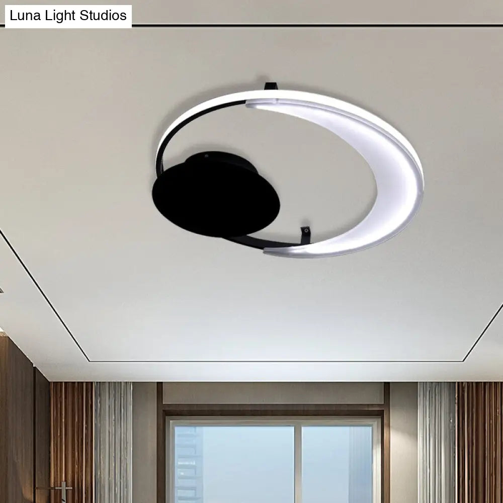 Contemporary Acrylic Flushmount Ceiling Light In Black - 3 Sizes Available / 12.5
