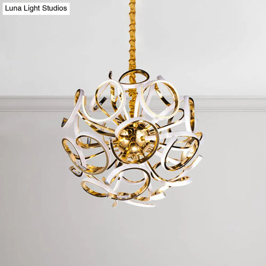 Globe Chandelier Pendant Light - Contemporary Acrylic Gold/Silver Finish 12/18/24 Lights White/Warm