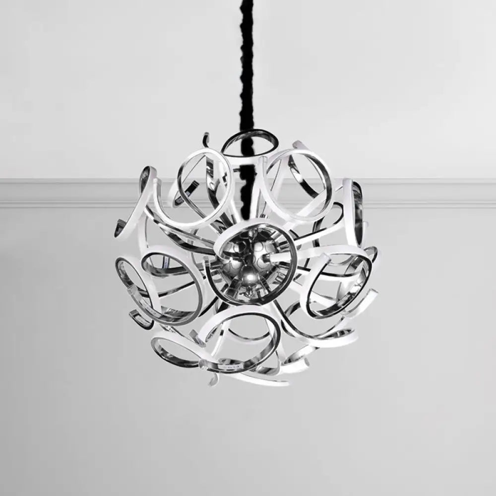 Contemporary Acrylic Globe 12/18/24-Light Gold/Silver Hanging Ceiling Chandelier Pendant Light In