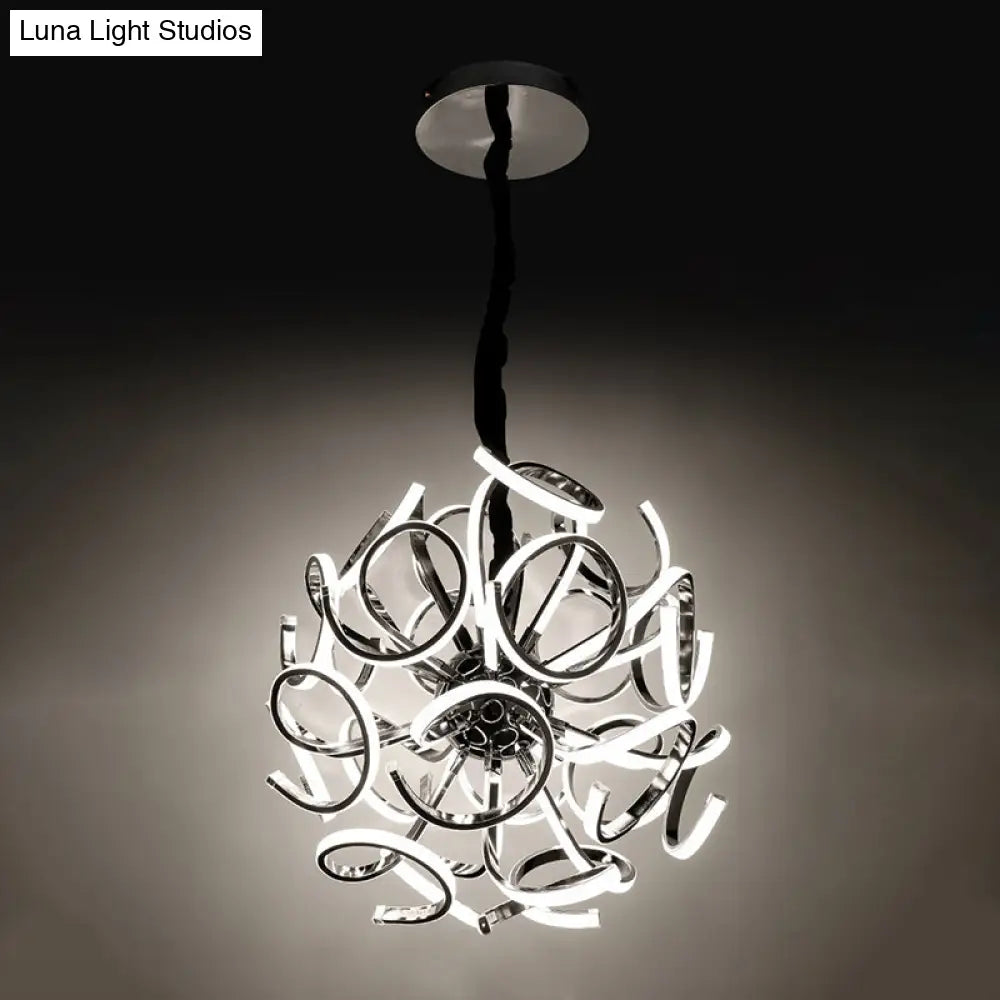 Contemporary Acrylic Globe 12/18/24-Light Gold/Silver Hanging Ceiling Chandelier Pendant Light In