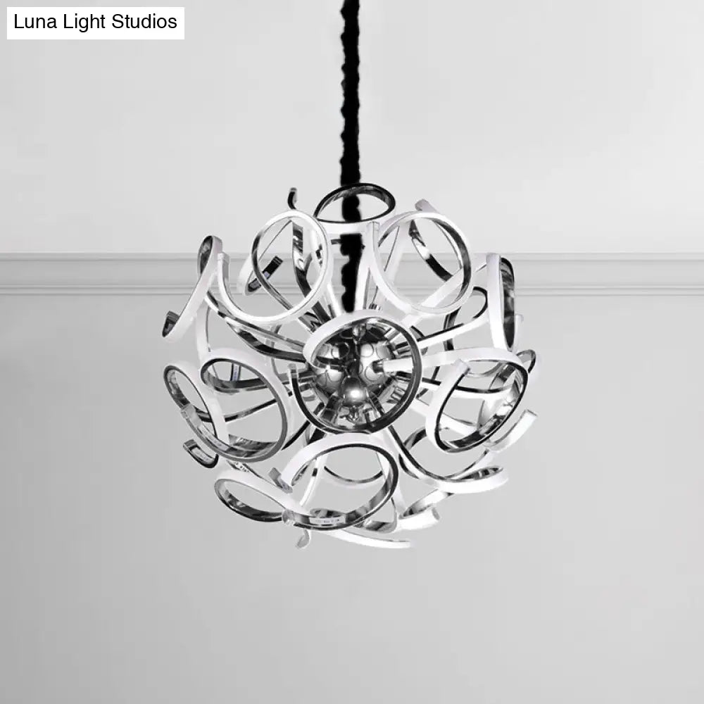 Globe Chandelier Pendant Light - Contemporary Acrylic Gold/Silver Finish 12/18/24 Lights White/Warm