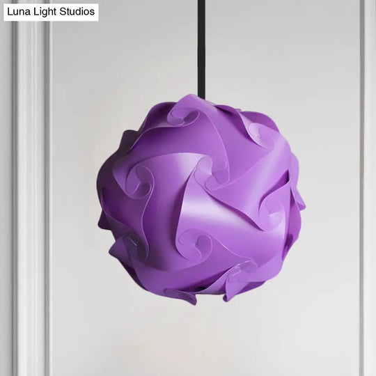 Contemporary Hanging Globe Lamp Set - White/Red/Pink 1-Light Acrylic Ceiling Pendant Light 8/9/10