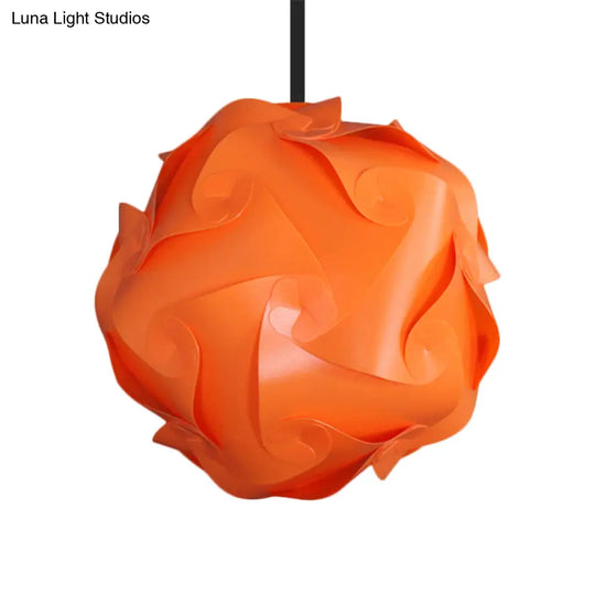 Contemporary Hanging Globe Lamp Set - White/Red/Pink 1-Light Acrylic Ceiling Pendant Light 8/9/10