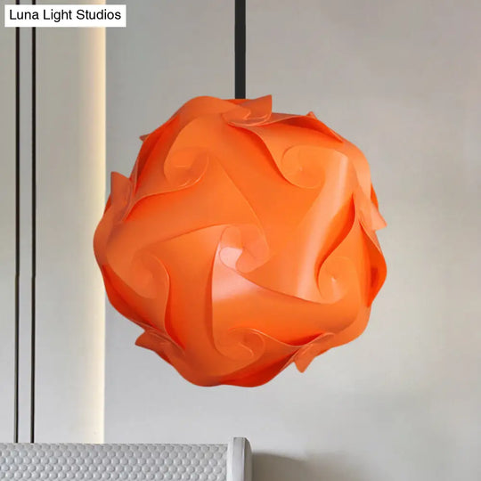 Contemporary Hanging Globe Lamp Set - White/Red/Pink 1-Light Acrylic Ceiling Pendant Light 8/9/10