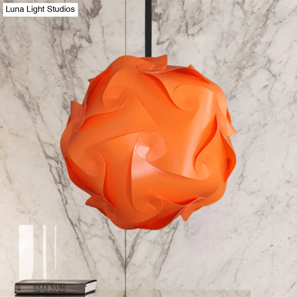 Contemporary Hanging Globe Lamp Set - White/Red/Pink 1-Light Acrylic Ceiling Pendant Light 8/9/10