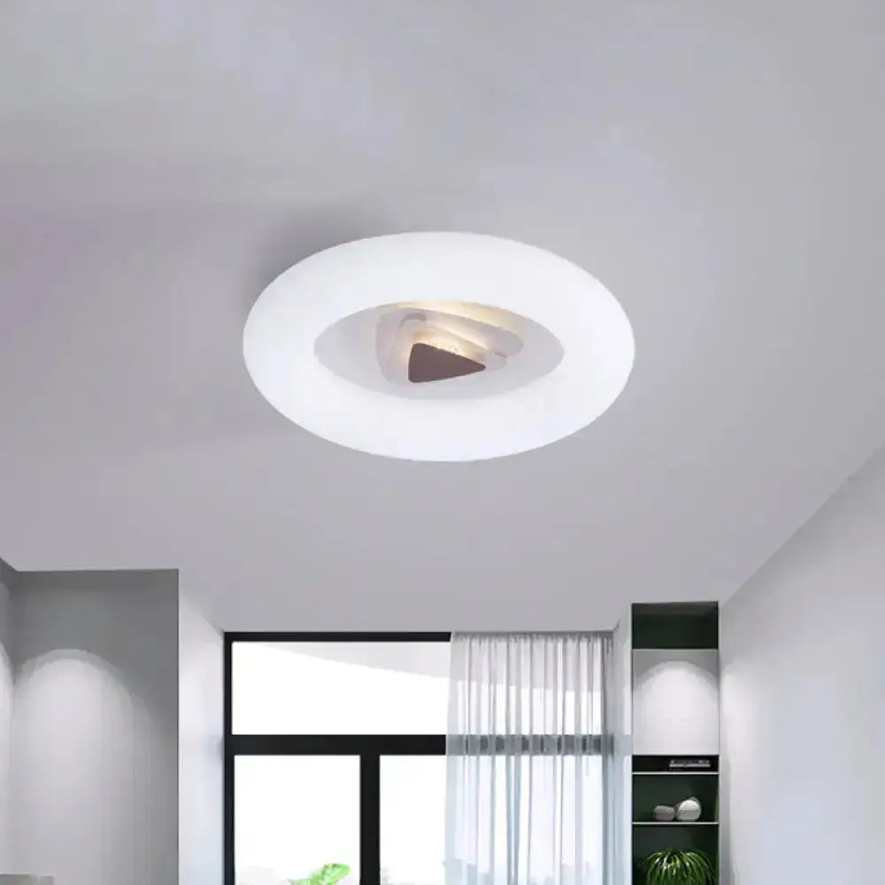 Contemporary Acrylic Led Ceiling Flush Mount Light For Living Room - Oval/Triangle/Round Shapes